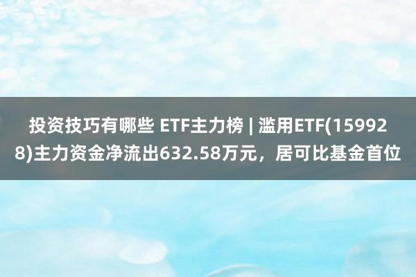 投资技巧有哪些 ETF主力榜 | 滥用ETF(159928)主力资金净流出632.58万元，居可比基金首位