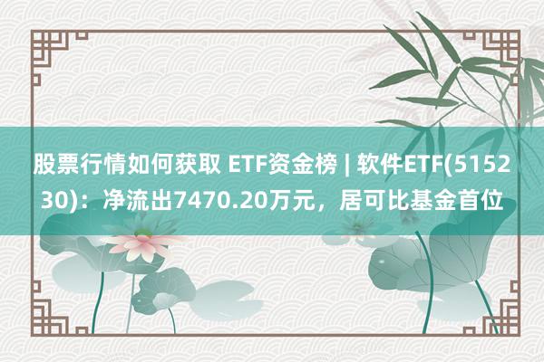 股票行情如何获取 ETF资金榜 | 软件ETF(515230)：净流出7470.20万元，居可比基金首位