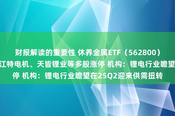 财报解读的重要性 休养金属ETF（562800）午后急拉涨逾4.5%，江特电机、天皆锂业等多股涨停 机构：锂电行业瞻望在25Q2迎来供需扭转