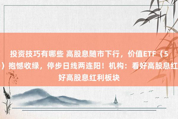 投资技巧有哪些 高股息随市下行，价值ETF（510030）抱憾收绿，停步日线两连阳！机构：看好高股息红利板块