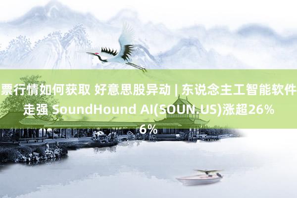 股票行情如何获取 好意思股异动 | 东说念主工智能软件股走强 SoundHound AI(SOUN.US)涨超26%