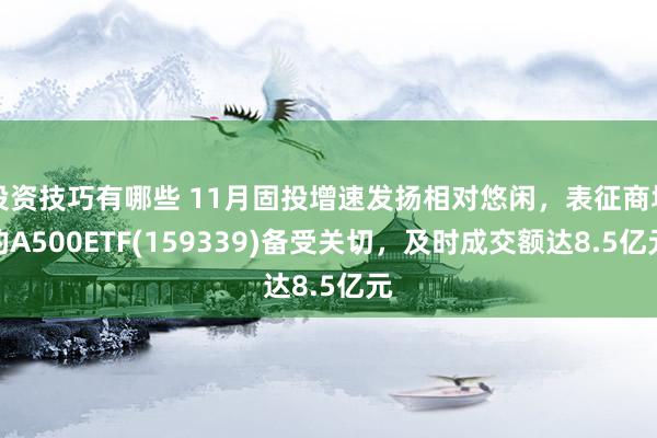 投资技巧有哪些 11月固投增速发扬相对悠闲，表征商场的A500ETF(159339)备受关切，及时成交额达8.5亿元