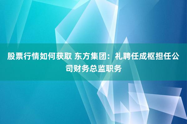 股票行情如何获取 东方集团：礼聘任成枢担任公司财务总监职务