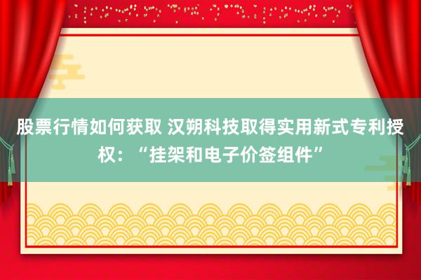 股票行情如何获取 汉朔科技取得实用新式专利授权：“挂架和电子价签组件”